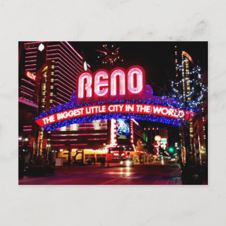 Cartão postal de Reno, Nevada à noite