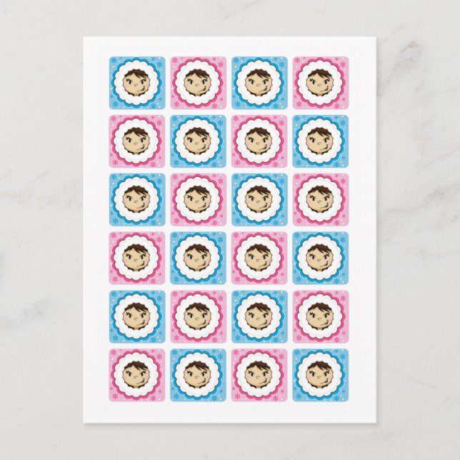 Cartão postal de repetição de rosto esquimó (Frente)