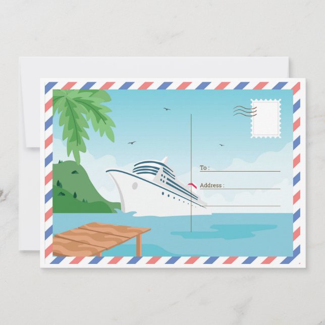 Cartão Postal de Reserva de Data de Cruzeiro (Frente)