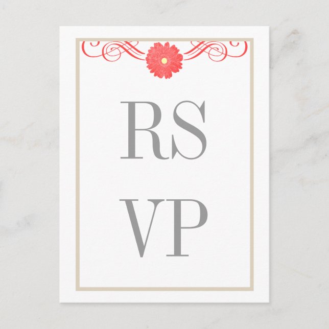 Cartão postal de resposta a Gerbera Daisy Swirls (Frente)