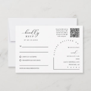 Cartão postal de resposta de casamento Burgundy De