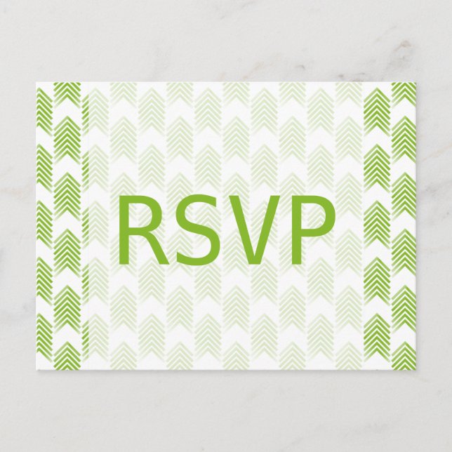 Cartão postal de resposta de setas tribais verdes (Frente)
