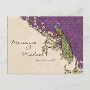 Cartão postal de resposta RSVP de Peacock & Etchin