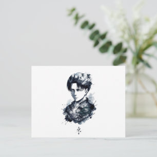 Cartão Postal de Retrato de Soldado com Tinta Azul