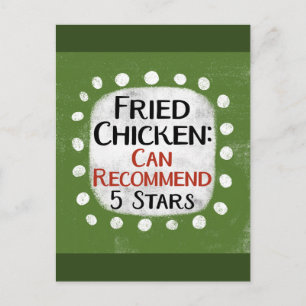 Cartão postal de revisão de frango frito 5 estrela