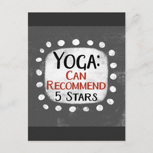 Cartão postal de revisão de yoga 5 estrelas (Frente)