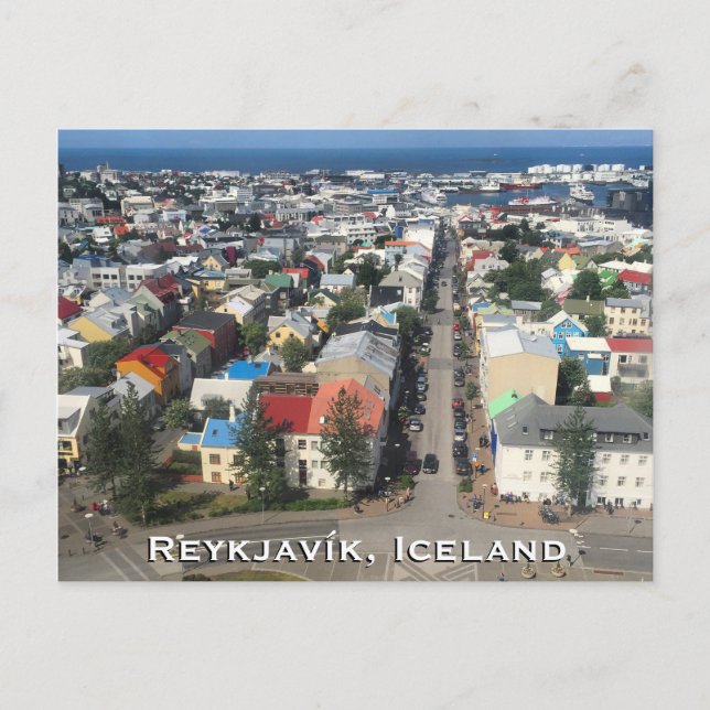 Cartão postal de Reykjavík, Islândia (Frente)