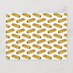 Cartão postal de rolo de salsicha com padrão de bo