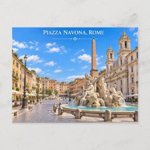 Cartão Postal de Roma Itália Praça Navona