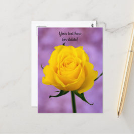 Cartão Postal de Rosa Amarela Única