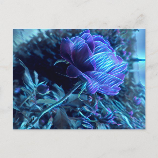 Cartão postal de Rosa de jardim elétrico (Frente)