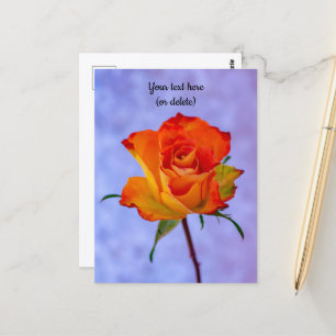 Cartão postal de rosa laranja e amarela única
