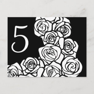 Cartão postal de rosas brancos pretos Vintage