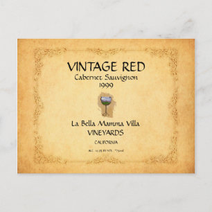 Cartão postal de rótulo de vinho!