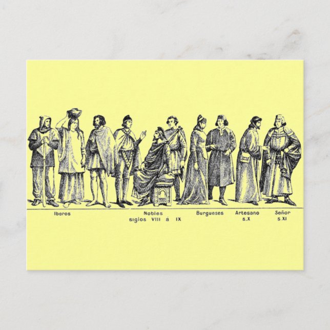 Cartão Postal de Roupas Históricas (Frente)