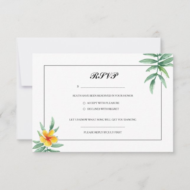 Cartão postal de RSVP de casamento floral (Frente)