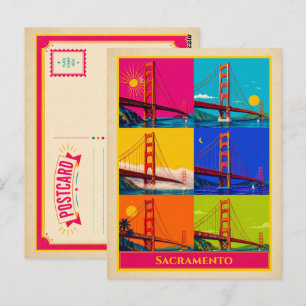 Cartão Postal de Sacramento Califórnia Ponte Golde