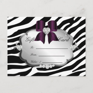 Cartão postal de Salão Zebra Jewels Arco EggPlant