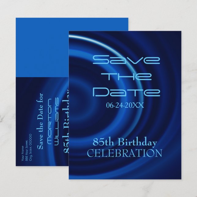 Cartão postal de salvar a data de 85º aniversário  (Frente/Verso)