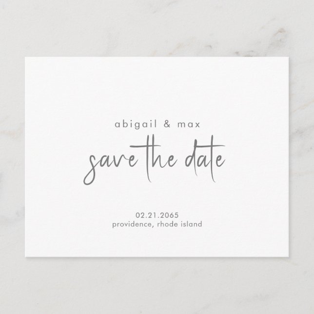 Cartão postal de salvar a data de casamento simple (Frente)