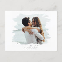 Cartão Postal de Salvar Data de Foto Moderna