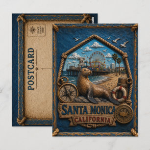 Cartão postal de Santa Mônica Califórnia Viagem Vi