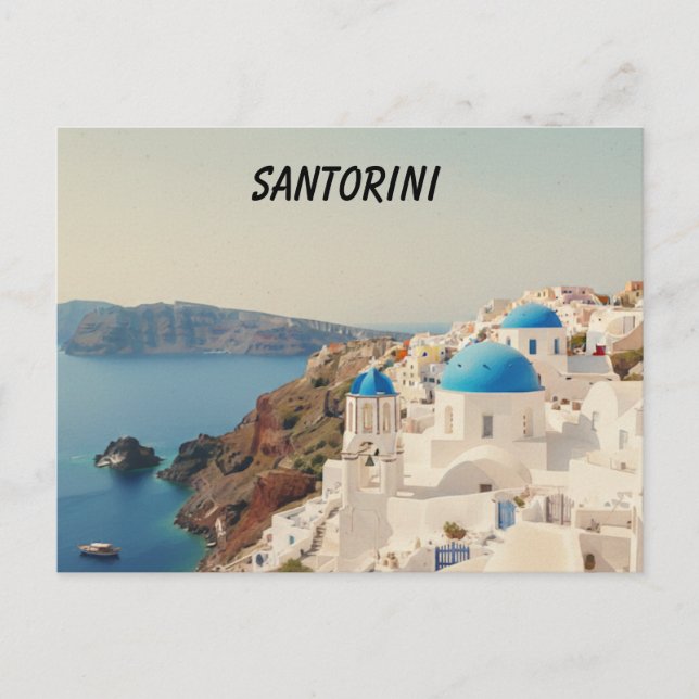 Cartão Postal de Santorini (Frente)