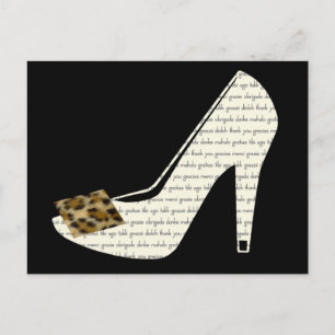Cartão postal de sapato com impressão de leopardo 