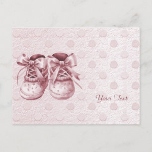 Cartão Postal de Sapatos de Bebê Rosa