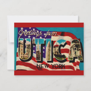 Cartão postal de saudação de Utica Nova York Antig