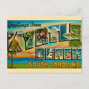 Cartão postal de saudação Myrtle Beach Vintage