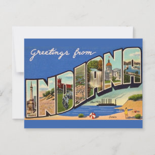 Cartão postal de saudação retro Indiana