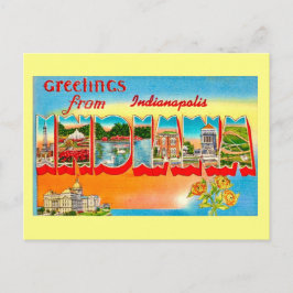 Cartão postal de saudação vintage de Indiana