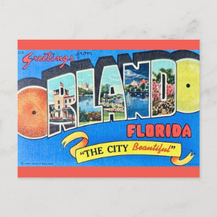 Cartão postal de saudação vintage de Orlando