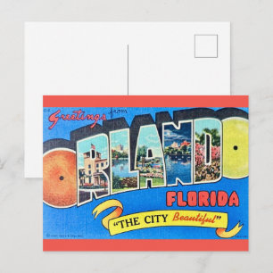 Cartão postal de saudação vintage de Orlando
