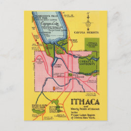 Cartão postal de saudação Vintage Ithica Nova York