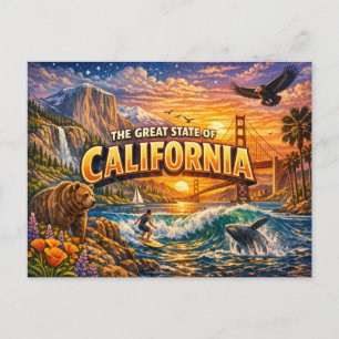 Cartão Postal de Saudações da Califórnia