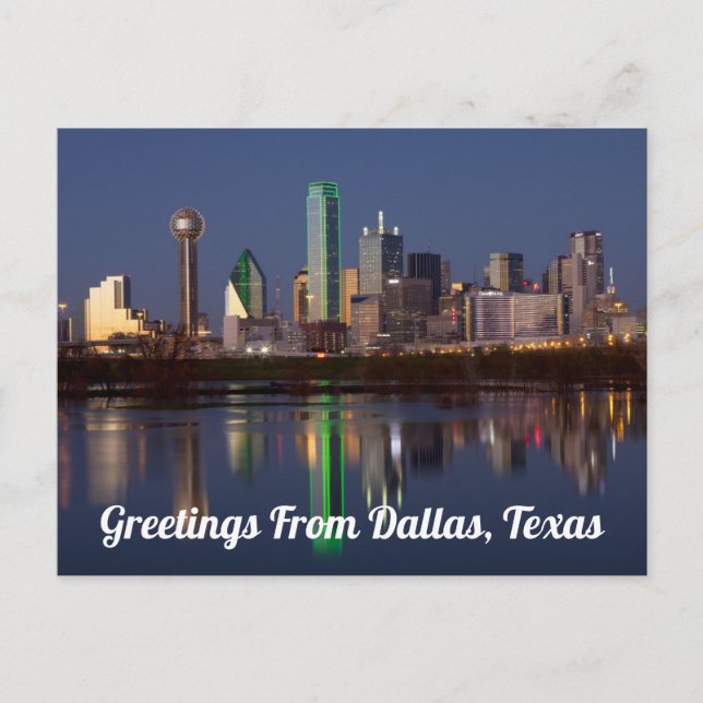 Cartão Postal de Saudações de Dallas, Texas (Frente)