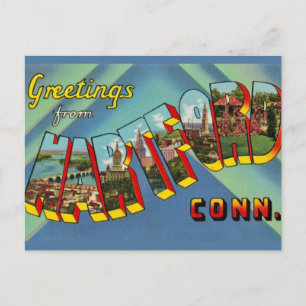 Cartão Postal de Saudações de Hartford Connecticut