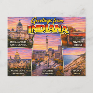 Cartão Postal de Saudações de Indiana
