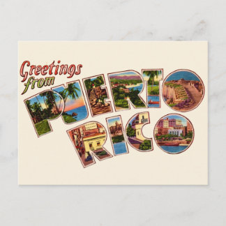 Cartão postal de saudações de Porto Rico