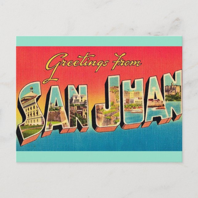 Cartão postal de saudações de San Juan (Frente)
