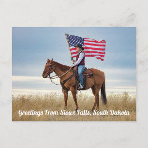 Cartão Postal de Saudações de Sioux Falls, Dakota 