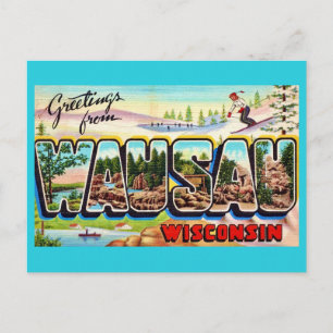 Cartão Postal de Saudações de Wausau Wisconsin