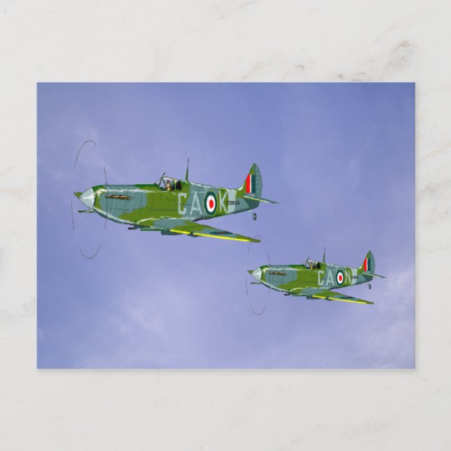 Cartão postal de saudações Spitfire (Frente)