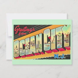 Cartão postal de saudações vintage de Ocean City N