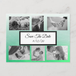 Cartão Postal de Save the Date com Foto em Verde G