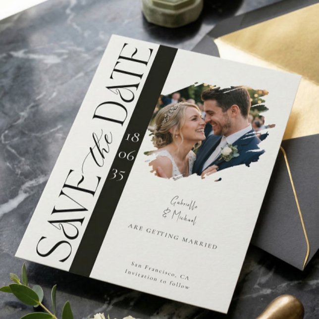 Cartão Postal de Save the Date de Casamento com Fo (Criador carregado)