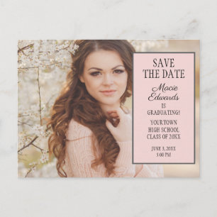 Cartão postal de Save the Date de foto de formatur