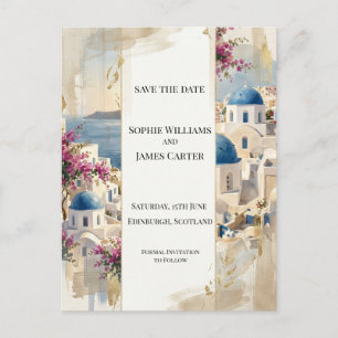 Cartão Postal de Save The Date Floral Pink Santori